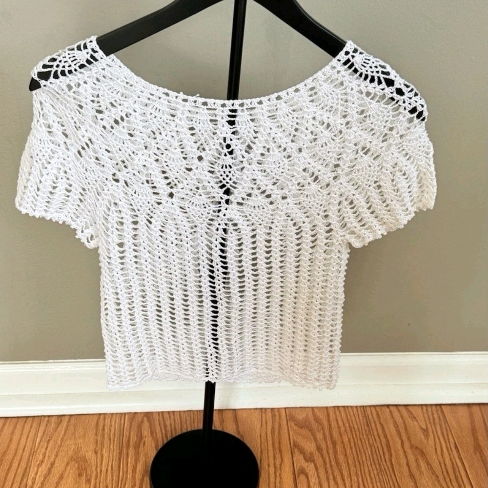 Vintage Crochet tops for women Short Sleeve